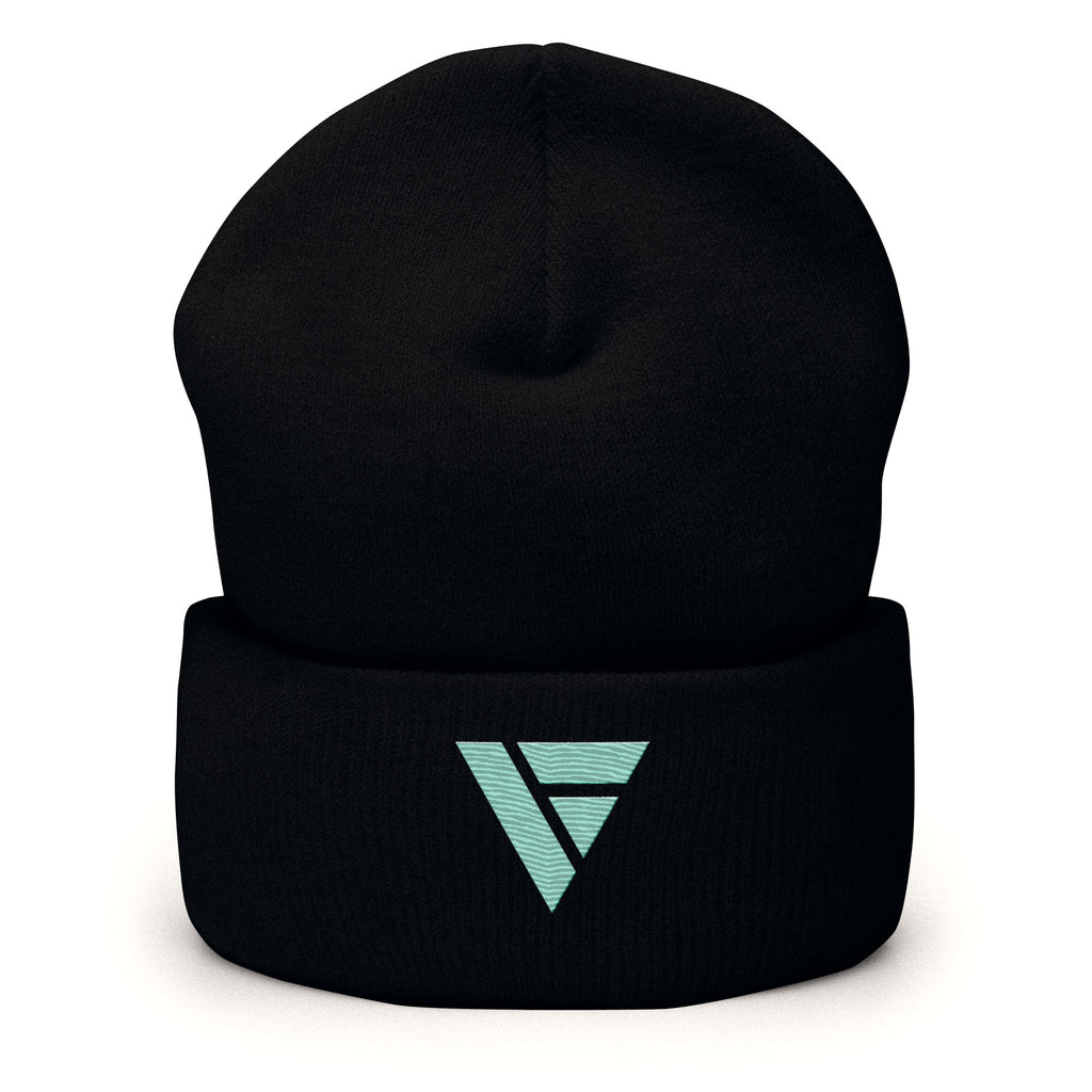 Cuffed Beanie – Black – Colour Logo
