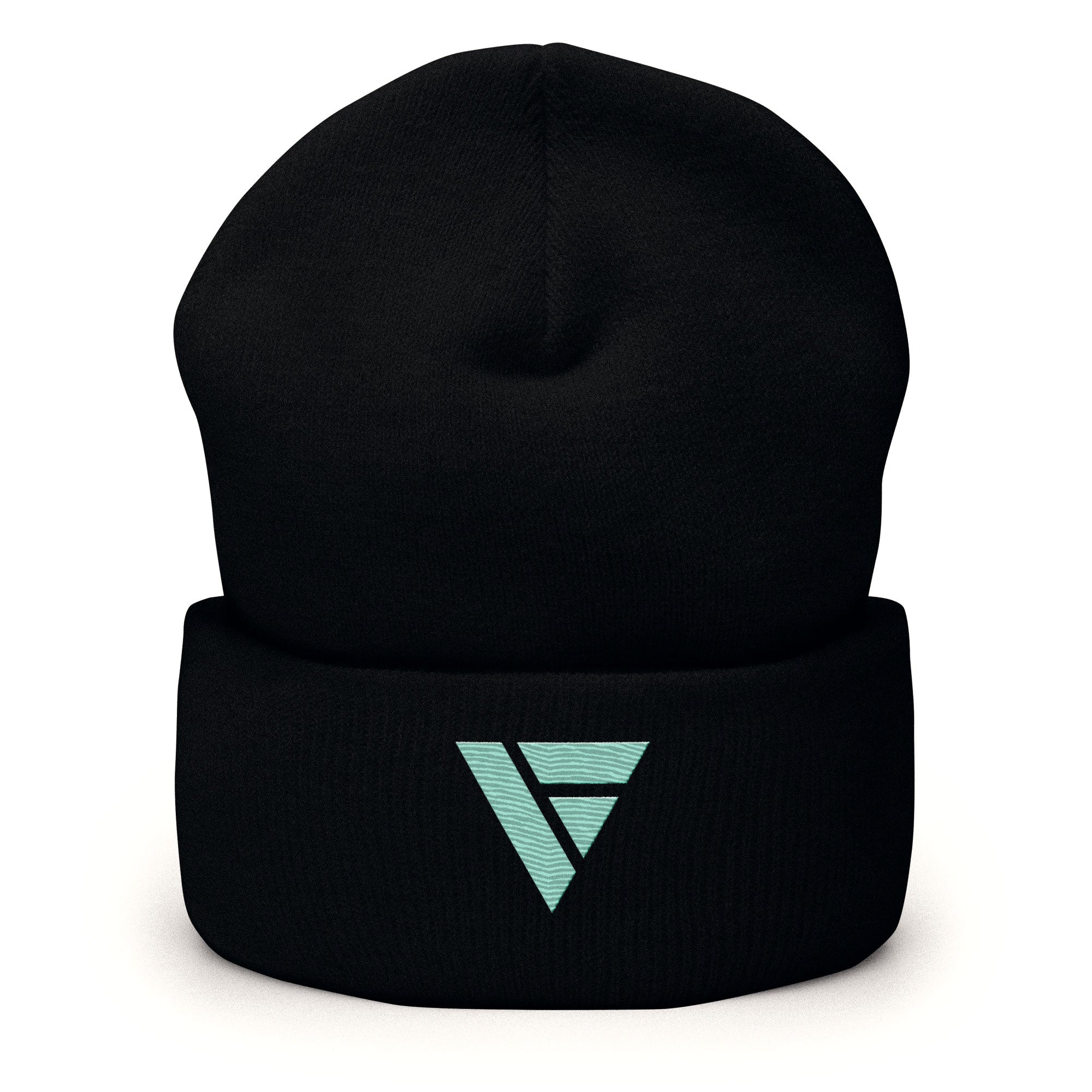 Cuffed Beanie – Black – Colour Logo