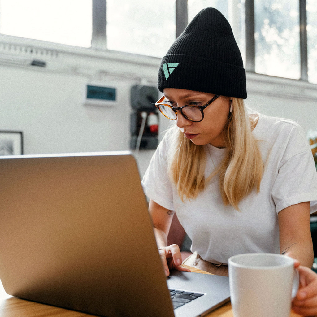 Cuffed Beanie – Black – Colour Logo