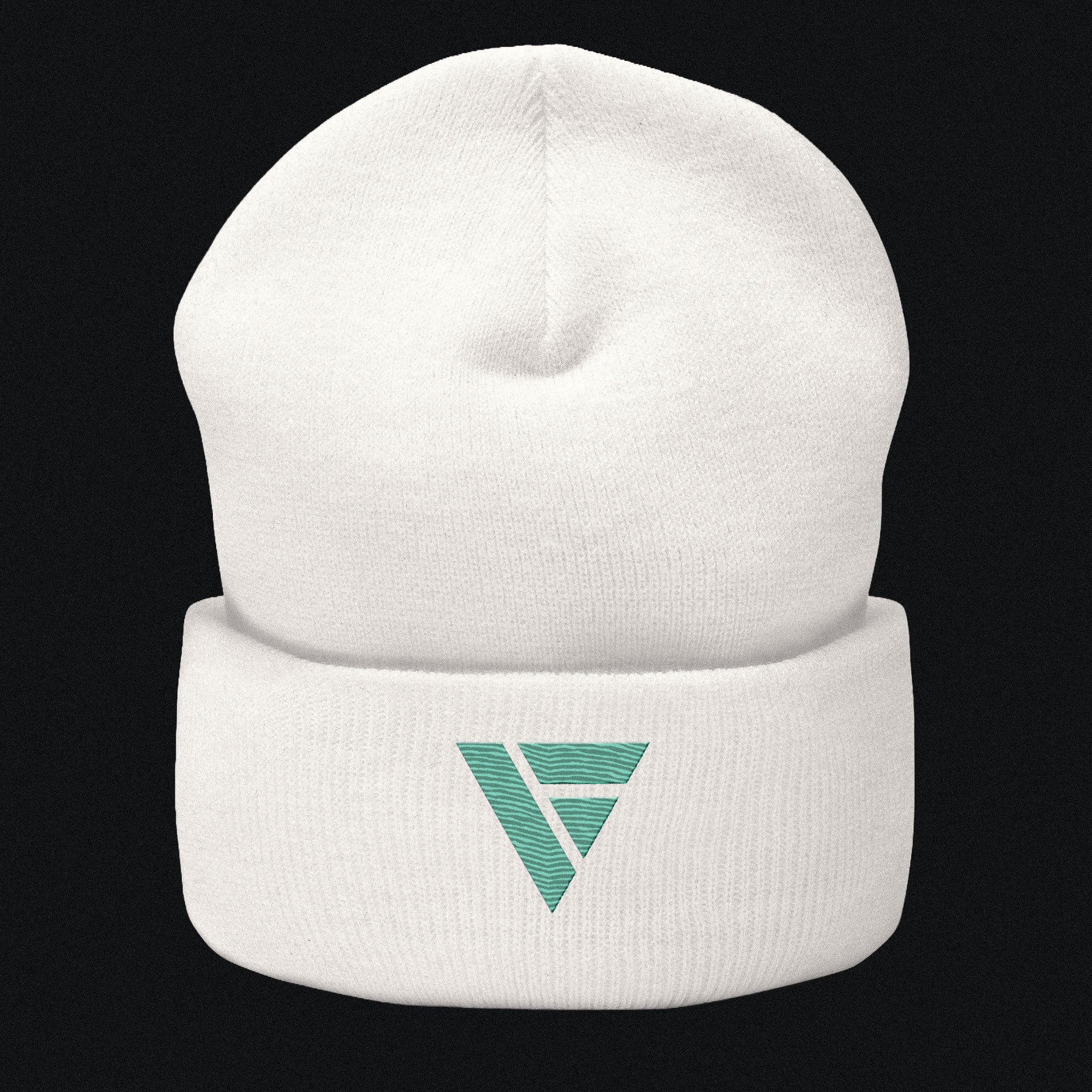Cuffed Beanie White – Colour Logo