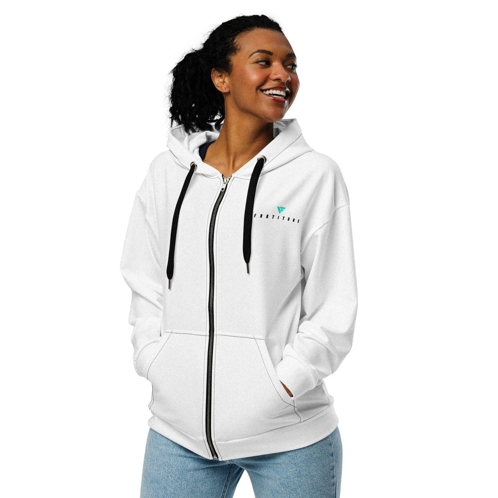 Zip Hoodie - White
