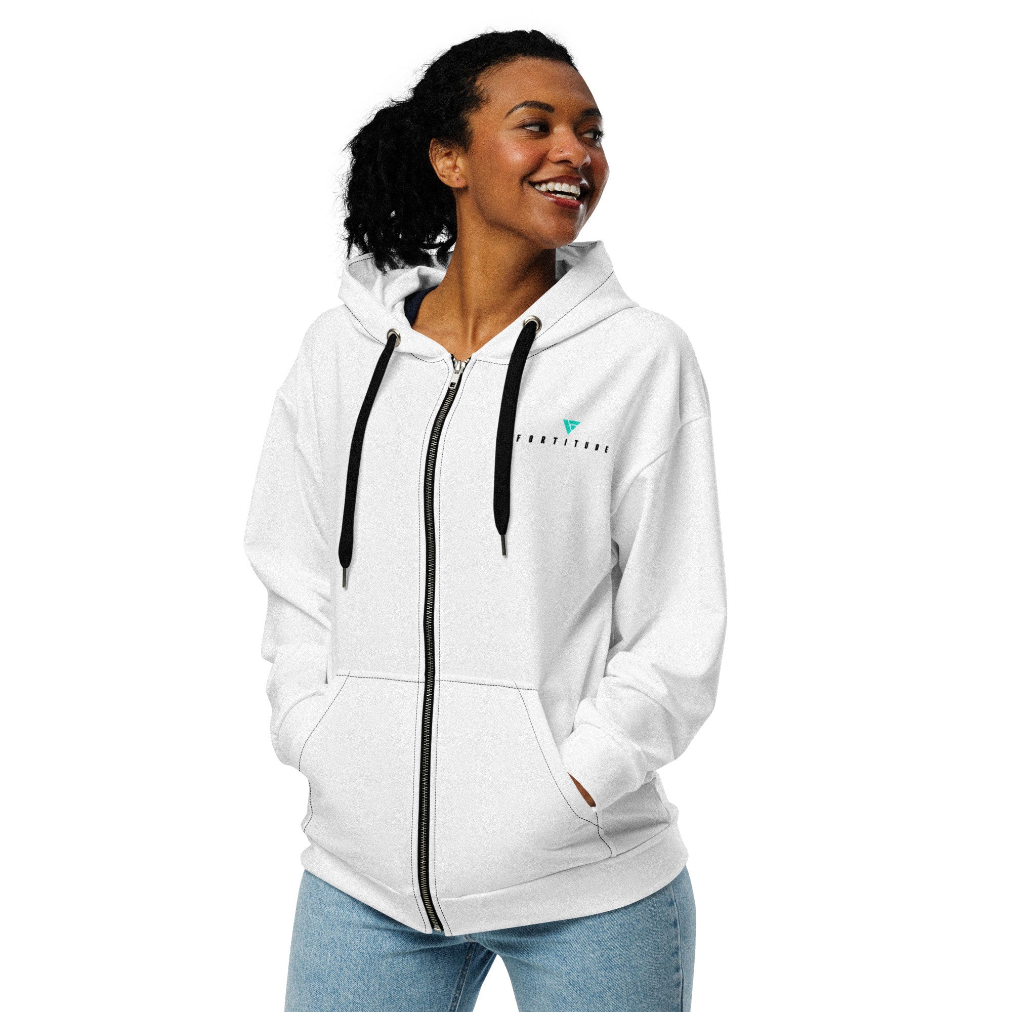 Zip Hoodie - White