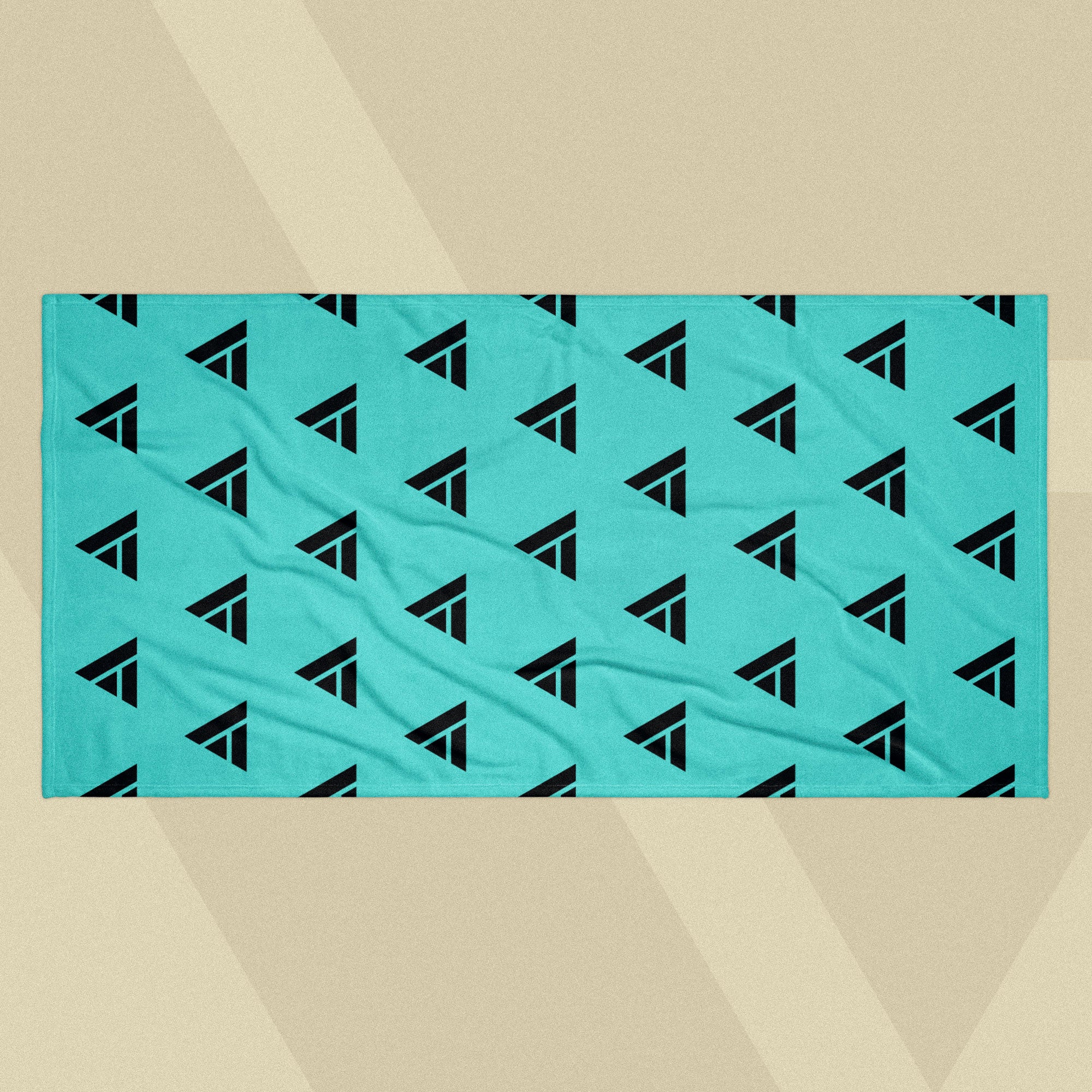 Black Logo Pattern Towel